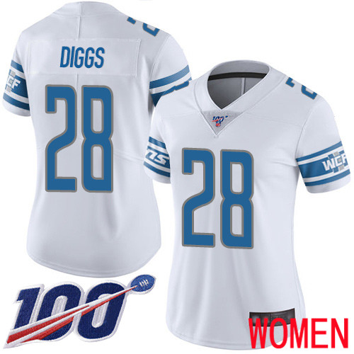 Detroit Lions Limited White Women Quandre Diggs Road Jersey NFL Football #28 100th Season Vapor Untouchable